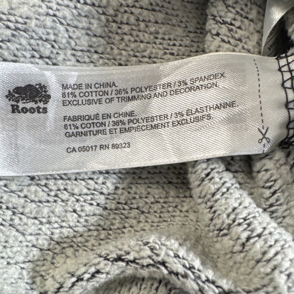 ROOTS Salt & Pepper Hoodie Set Women's S Grey-Navy Beaver Scarf Earmuffs Small - Picture 5 of 14